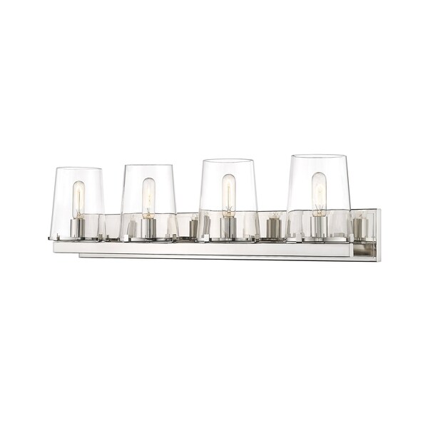 Z-Lite Callista 4 Light Vanity, Polished Nickel & Clear 3032-4V-PN - main